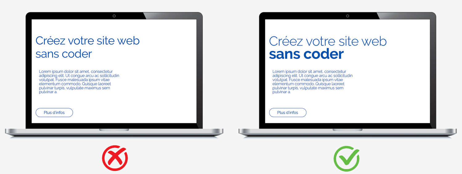 Exemple de l'effet Von Restorff sur un site web