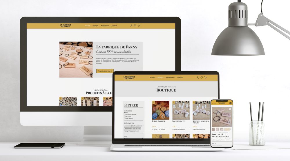 Création du site e-commerce de La Fabrique de Fanny par Domino Com